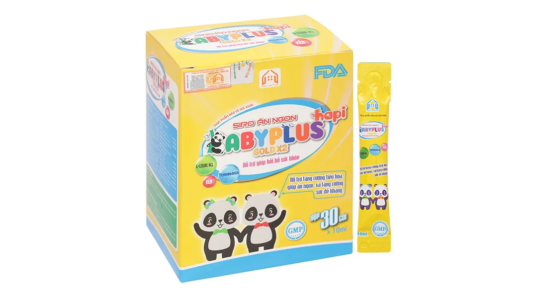Thực phẩm bảo vệ sức khỏe Siro Ăn Ngon Hapi Gold Baby Plus hộp 30 gói 2