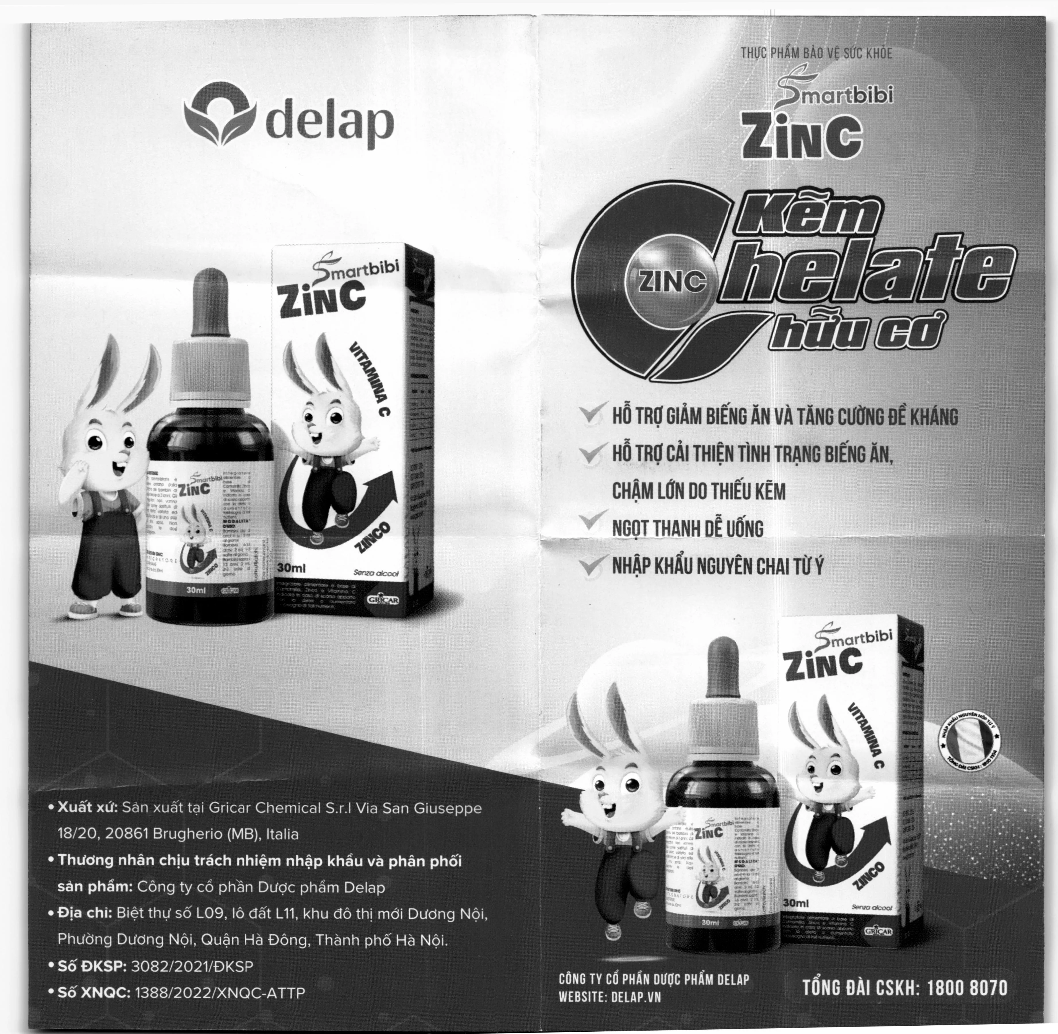 SIRO HỖ TRỢ CẢI THIỆN BIẾNG ĂN SMARTBIBI ZINC 30ML 8
