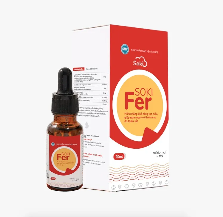 Thực phẩm bảo vệ sức khỏe Soki Fer (Lọ 20ml)