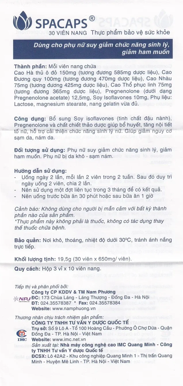 Viên uống NPJ Spacaps (Hộp 30 viên) hỗ trợ sinh lý nữ, tăng nội tiết 7
