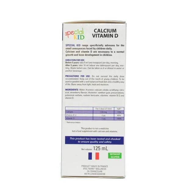 Thực phẩm bảo vệ sức khỏe Special Kid Calcium Vitamine D (125ml) 4