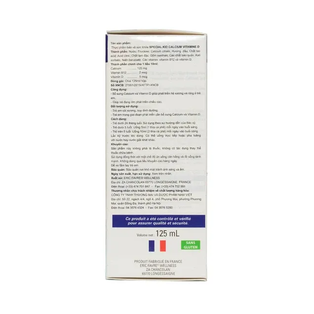Thực phẩm bảo vệ sức khỏe Special Kid Calcium Vitamine D (125ml) 5
