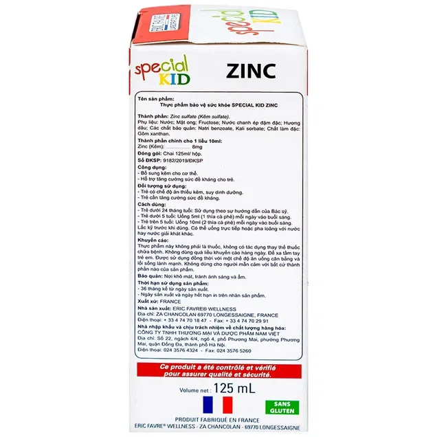 Thực phẩm bảo vệ sức khỏe Special Kid Zinc (125ml) 5