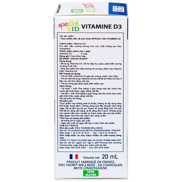 Thực phẩm bảo vệ sức khỏe Special Kid Vitamine D3 (20ml) 6