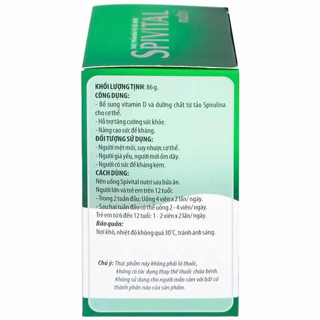 Thực phẩm bảo vệ sức khỏe Spivital Nutri (100 viên) 5