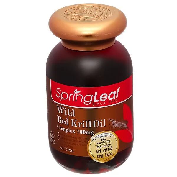 Thực phẩm bảo vệ sức khỏe Springleaf Wild Red Krill Oil Complex 700mg lọ 60 viên