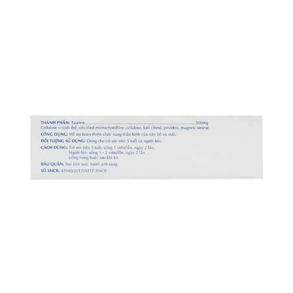 Thực phẩm bảo vệ sức khỏe Taurine Vita (30 viên) 2