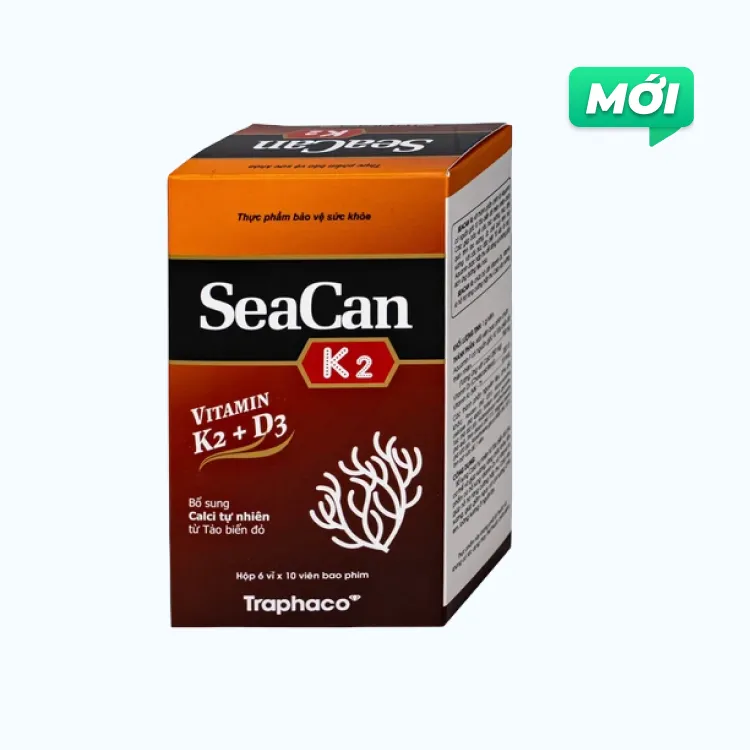 VIÊN UỐNG GIÚP XƯƠNG, RĂNG CHẮC KHỎE SEACAN K2 TRAPHACO 6X10