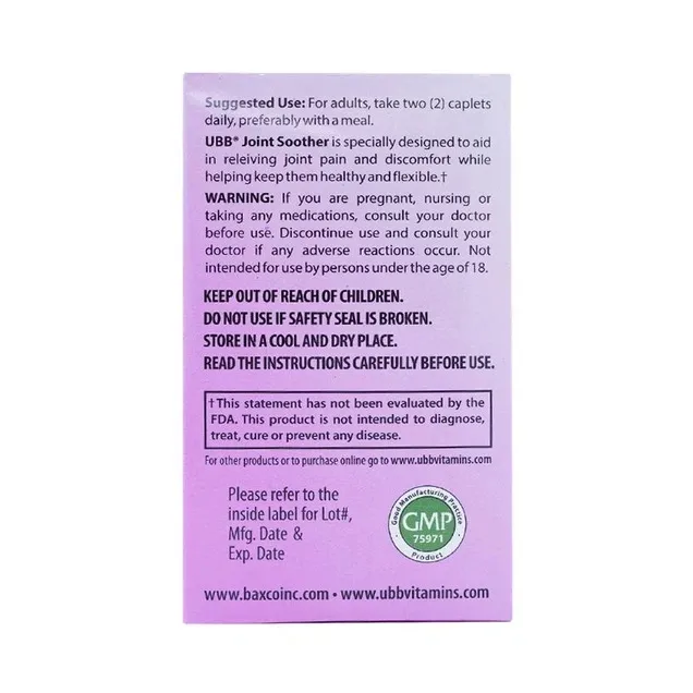 Thực phẩm bảo vệ sức khỏe UBB® Joint Soother (100 Viên) 4