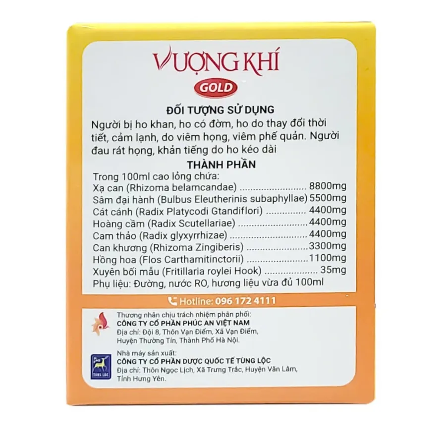 Thực phẩm bảo vệ sức khỏe Vượng Khí Gold (100ml) 3