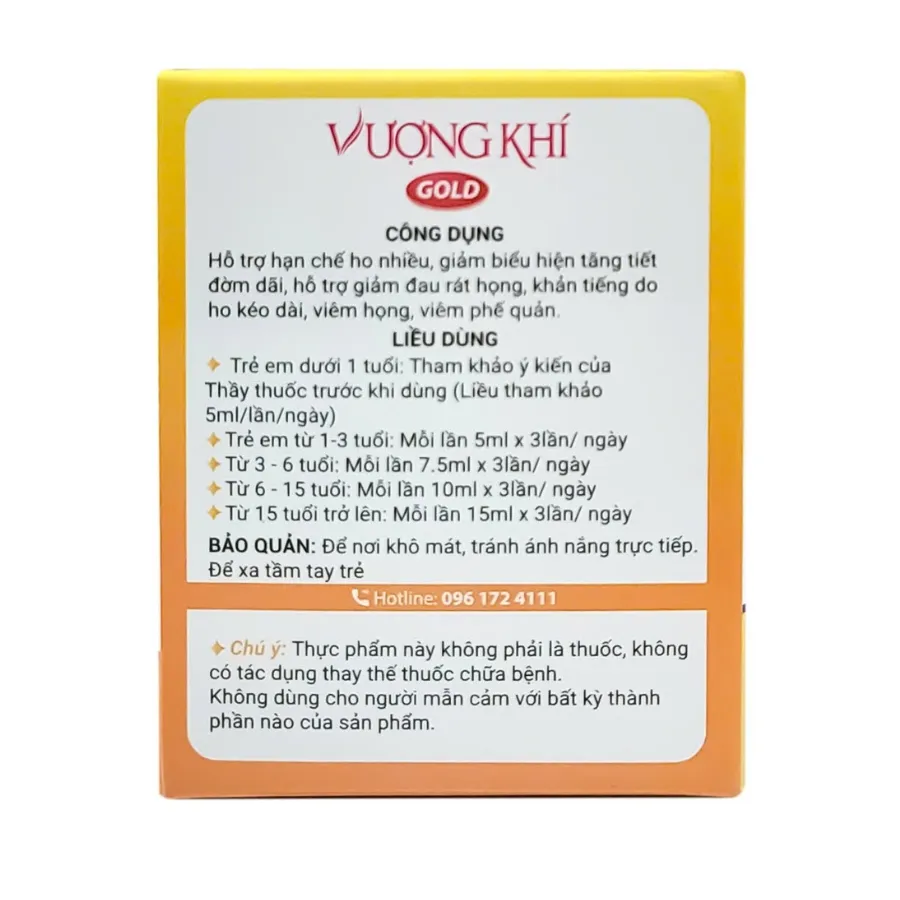 Thực phẩm bảo vệ sức khỏe Vượng Khí Gold (100ml) 4
