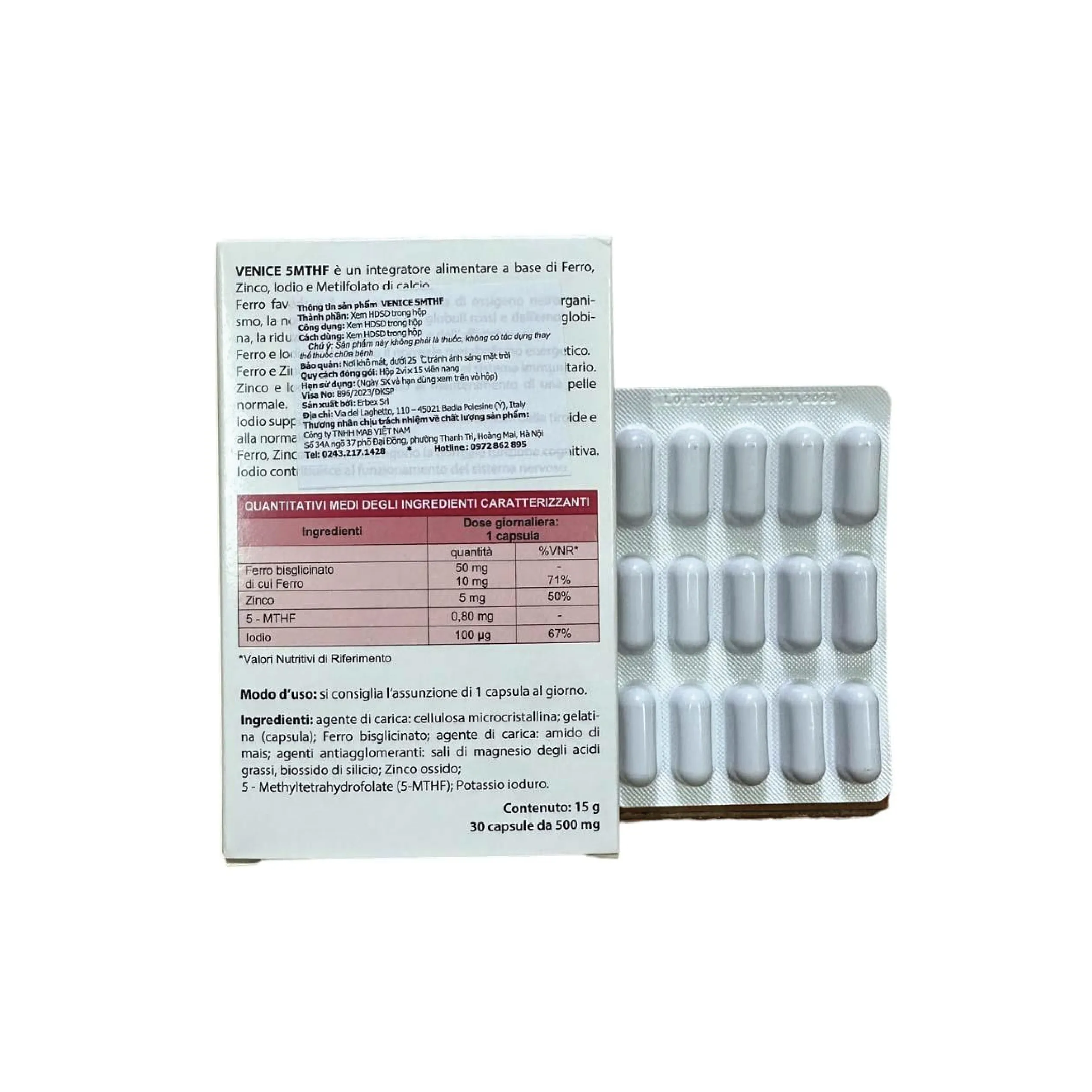 Thực phẩm bảo vệ sức khỏe VENICE 5MTHF (30 viên) 2