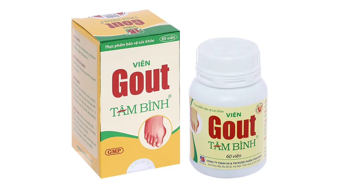 VIÊN UỐNG HỖ TRỢ GIẢM TRIỆU CHỨNG ĐAU DO GÚT GOUT TÂM BÌNH 60V 2