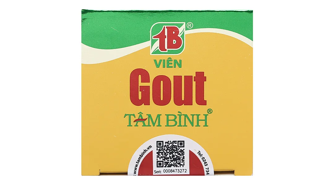 VIÊN UỐNG HỖ TRỢ GIẢM TRIỆU CHỨNG ĐAU DO GÚT GOUT TÂM BÌNH 60V 6