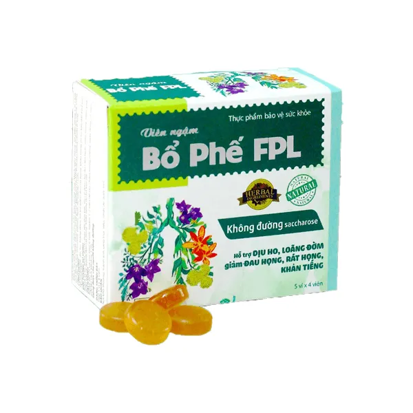 Thực phẩm bảo vệ sức khỏe Viên ngậm Bổ phế FPL (hộp 5 vỉ x 4 viên)