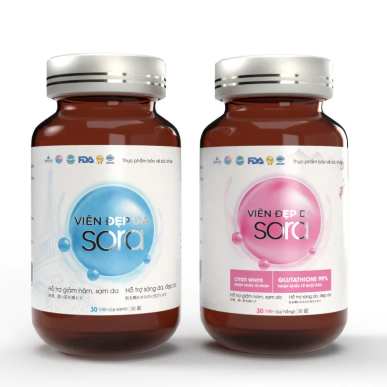 Thực phẩm bảo vệ sức khỏe viên đẹp da SORA ( hộp 2 lọ x 30 viên ) 2