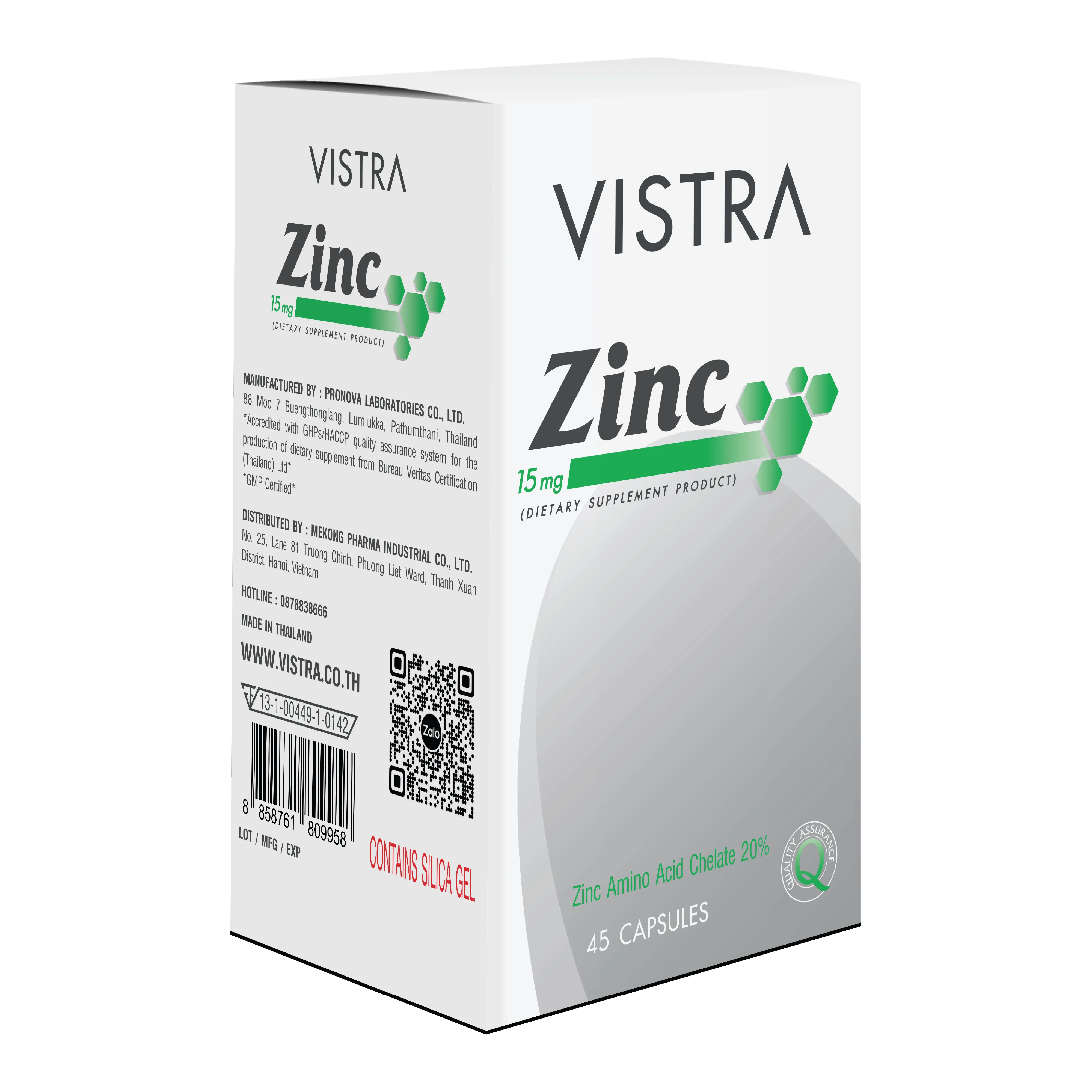 Thực phẩm bảo vệ sức khỏe Vistra Zinc 15 mg (Hộp 45 viên) 4