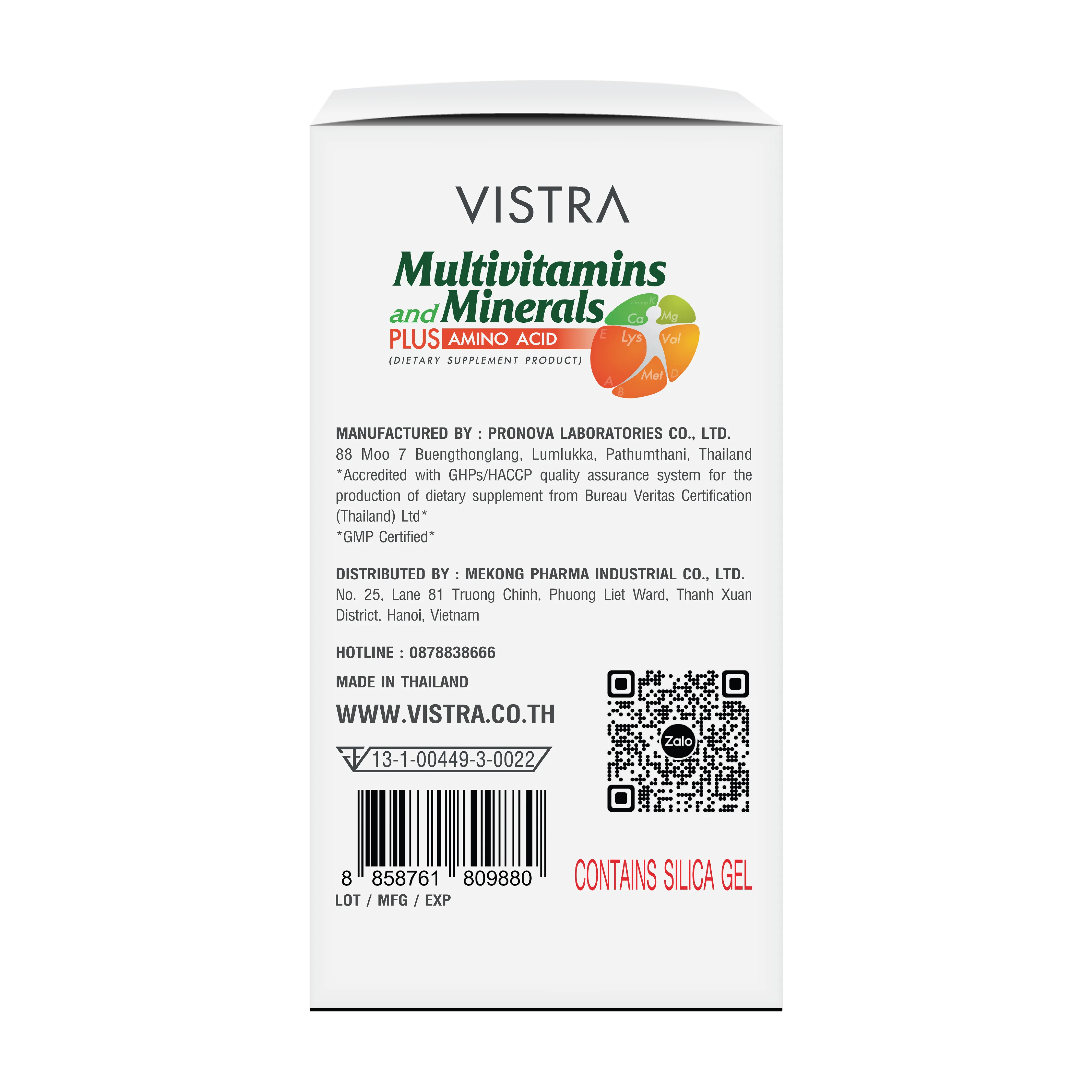 Thực phẩm bảo vệ sức khỏe Vistra Multivitamins và Minerals Plus Amino Acid Hộp 30 Viên 7