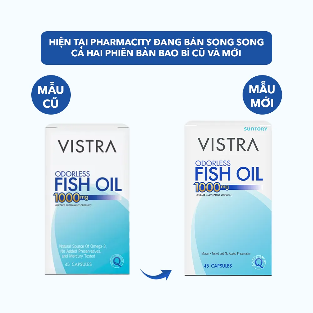 Thực phẩm bảo vệ sức khỏe Vistra Odorless Fish Oil 1000mg (Hộp 45 Viên) 2