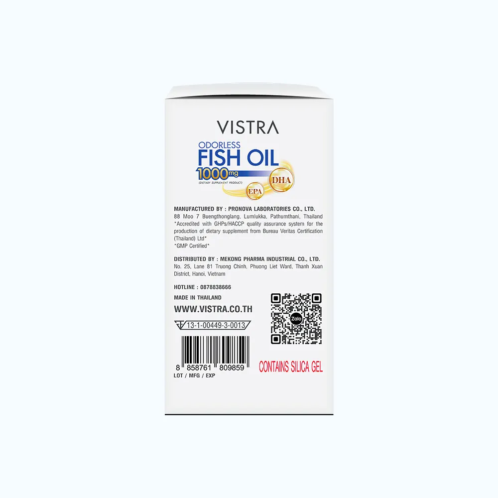 Thực phẩm bảo vệ sức khỏe Vistra Odorless Fish Oil 1000mg (Hộp 45 Viên) 4