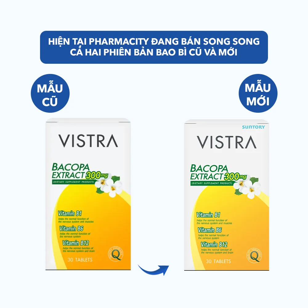 Thực phẩm bảo vệ sức khỏe Vistra Bacopa Extract 300 mg (hộp 30 viên) 2
