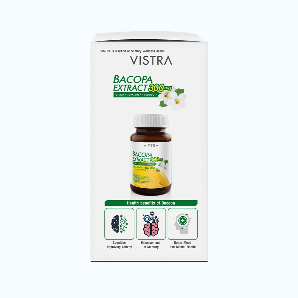 Thực phẩm bảo vệ sức khỏe Vistra Bacopa Extract 300 mg (hộp 30 viên) 3