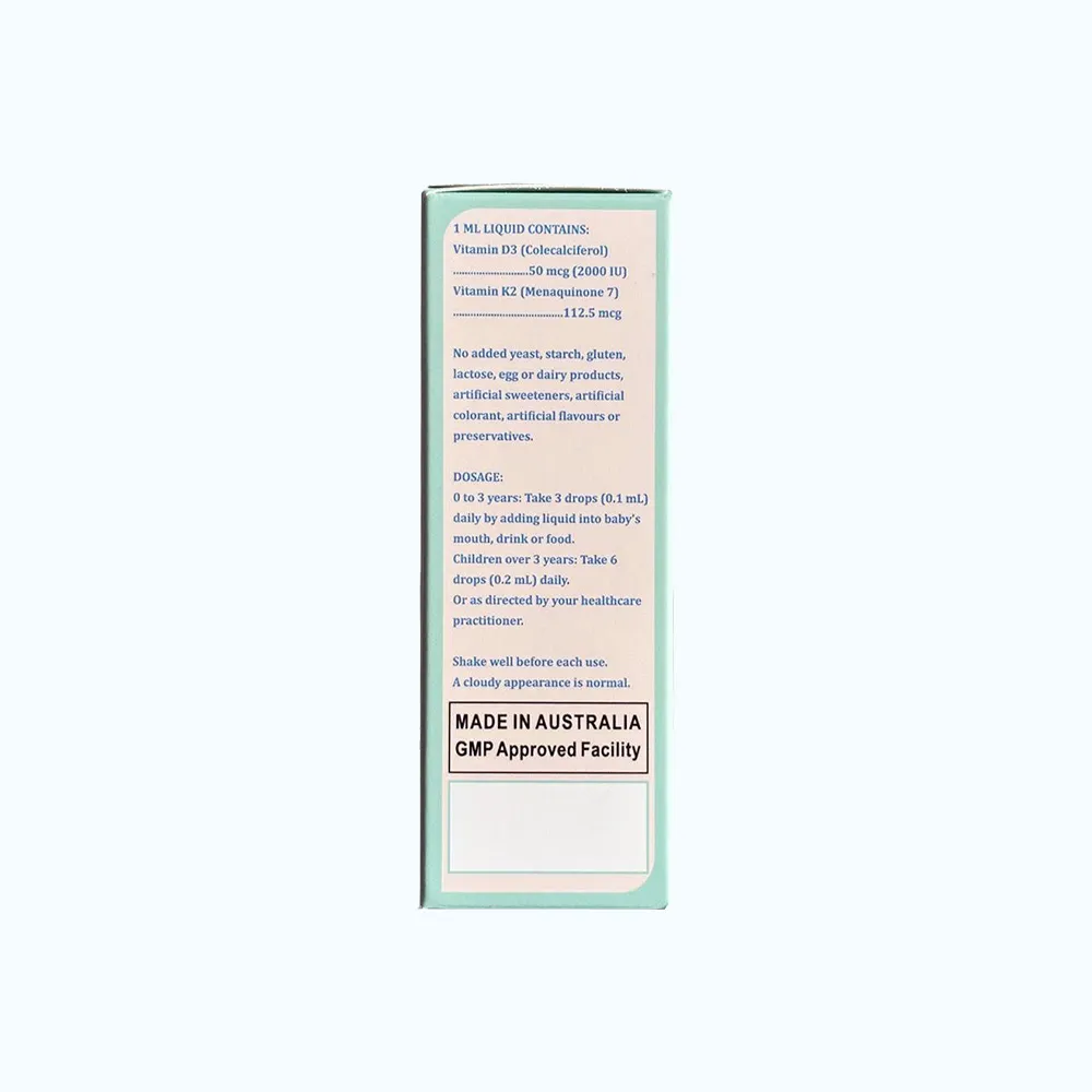 Thực phẩm bảo vệ sức khỏe Vitatree Kids Vitamin D3 & K2 Liquid (Chai 20ml) 3