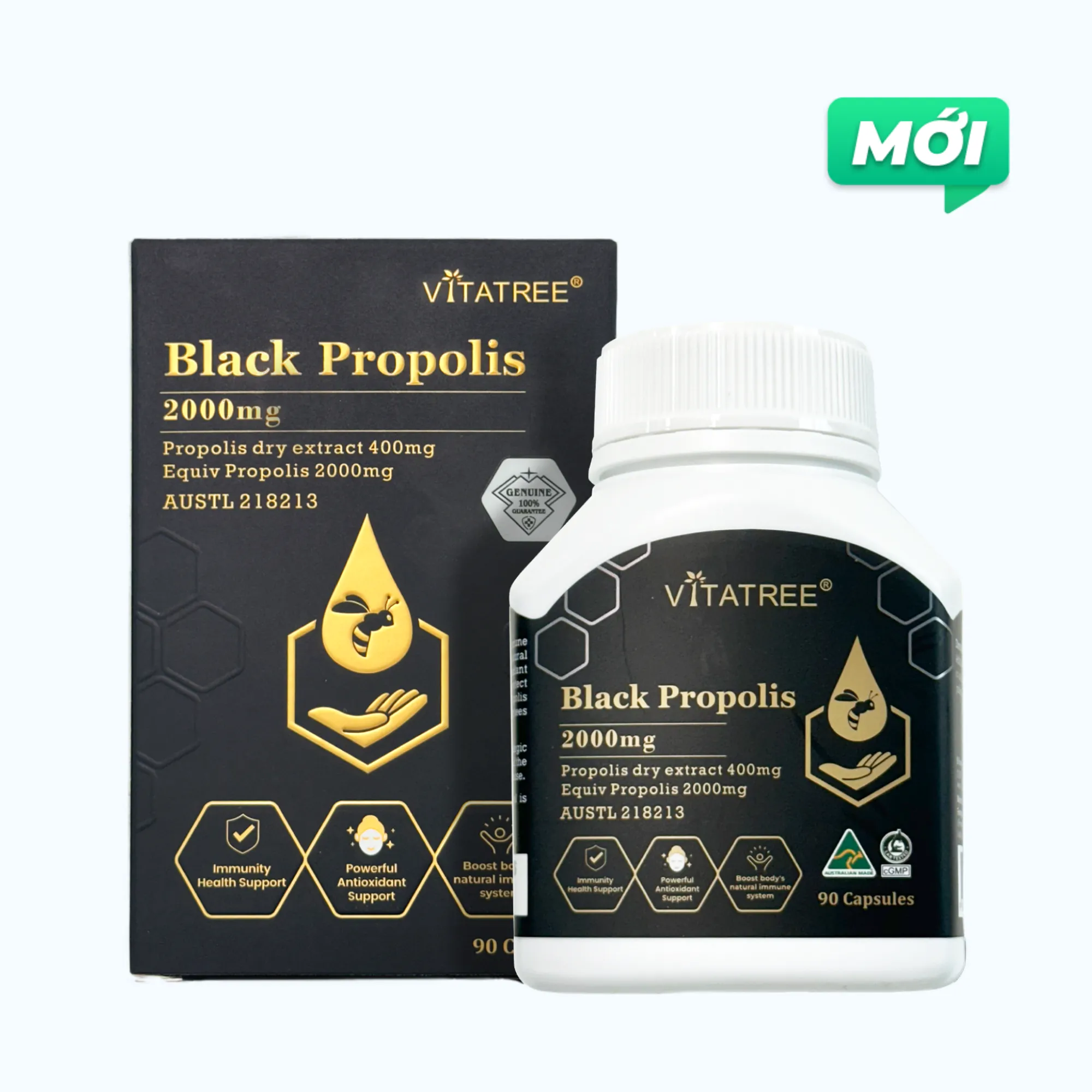 Thực phẩm bảo vệ sức khỏe Vitatree Black Propolis 2000mg