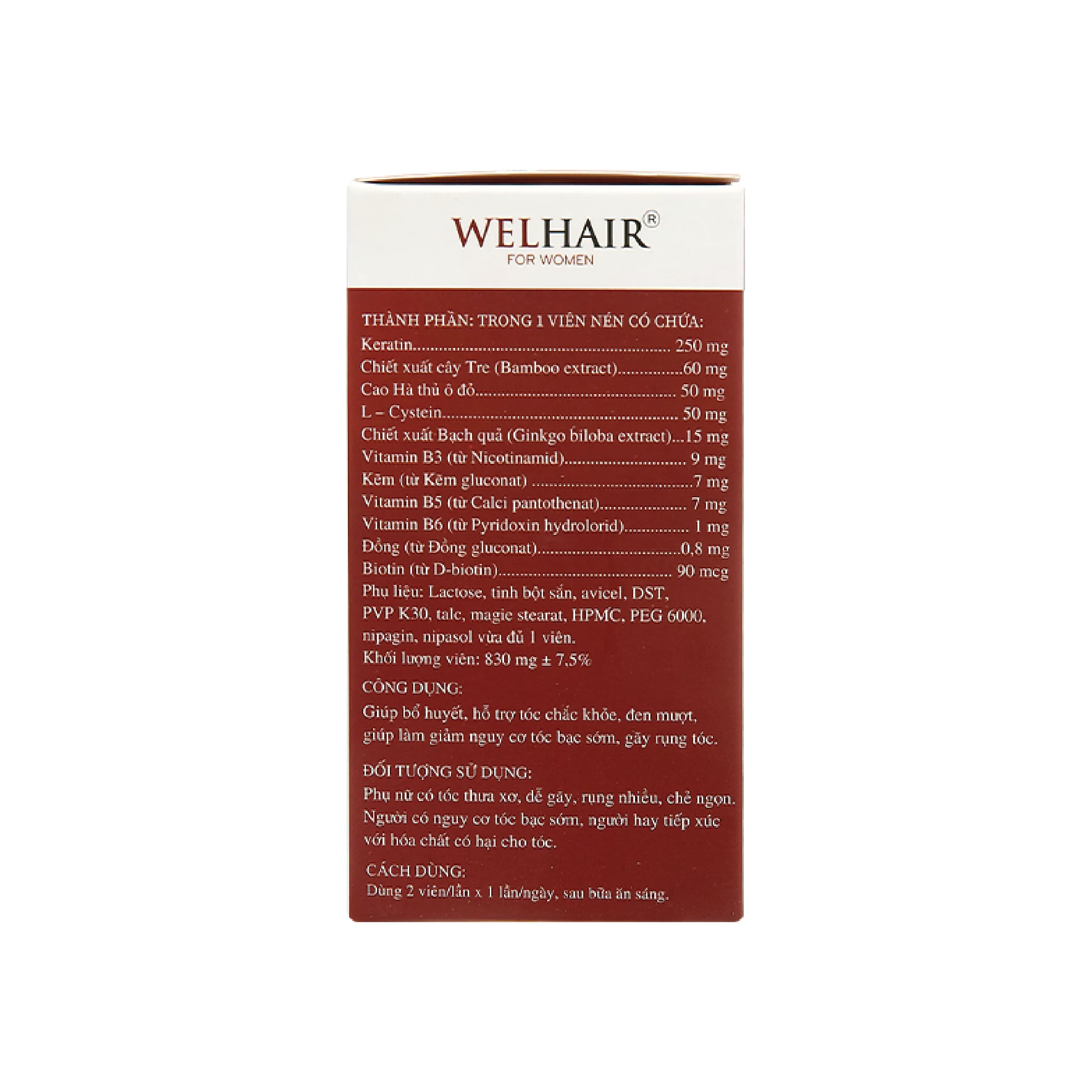 Thực phẩm bảo vệ sức khỏe Welhair For Women (30 viên) 3