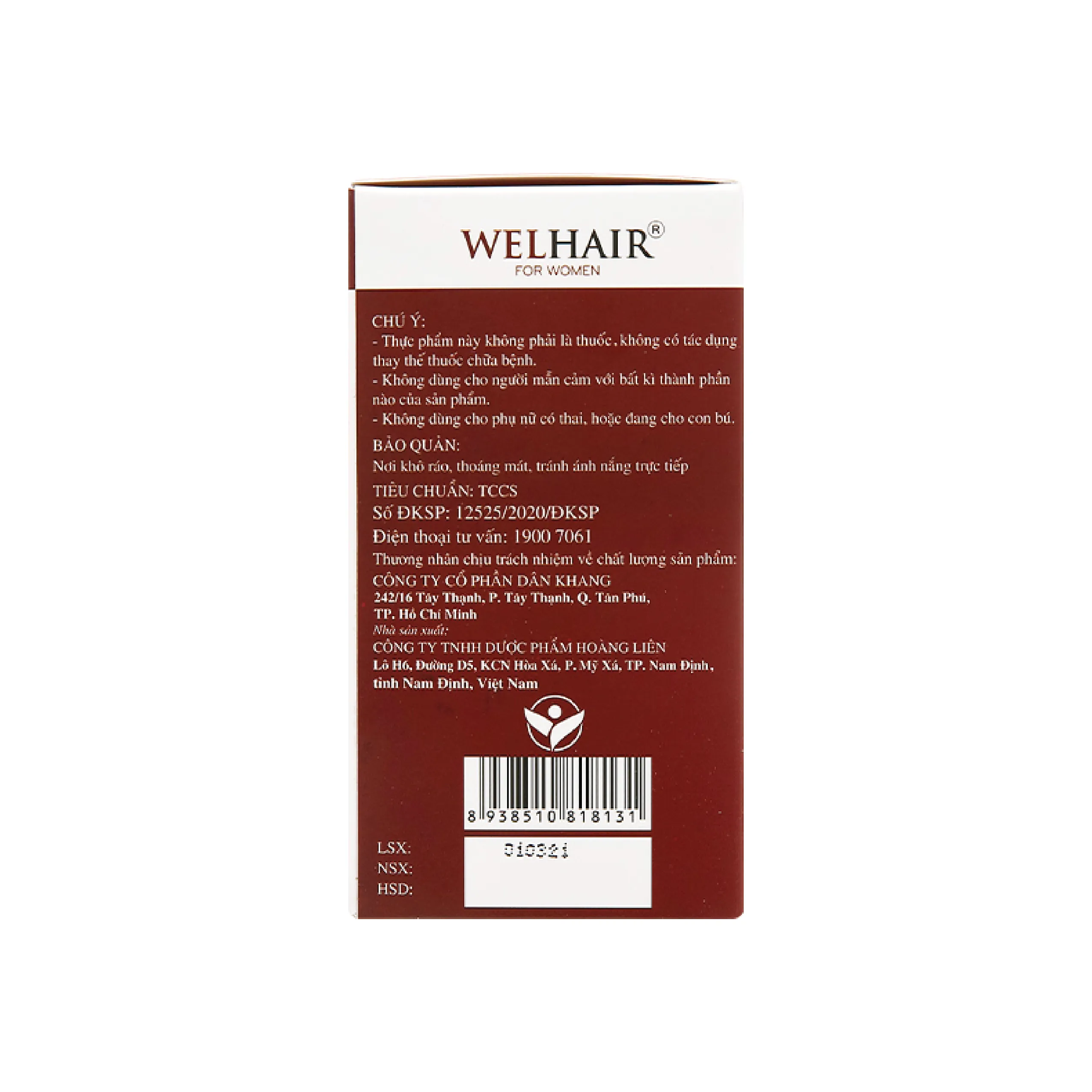 Thực phẩm bảo vệ sức khỏe Welhair For Women (30 viên) 4