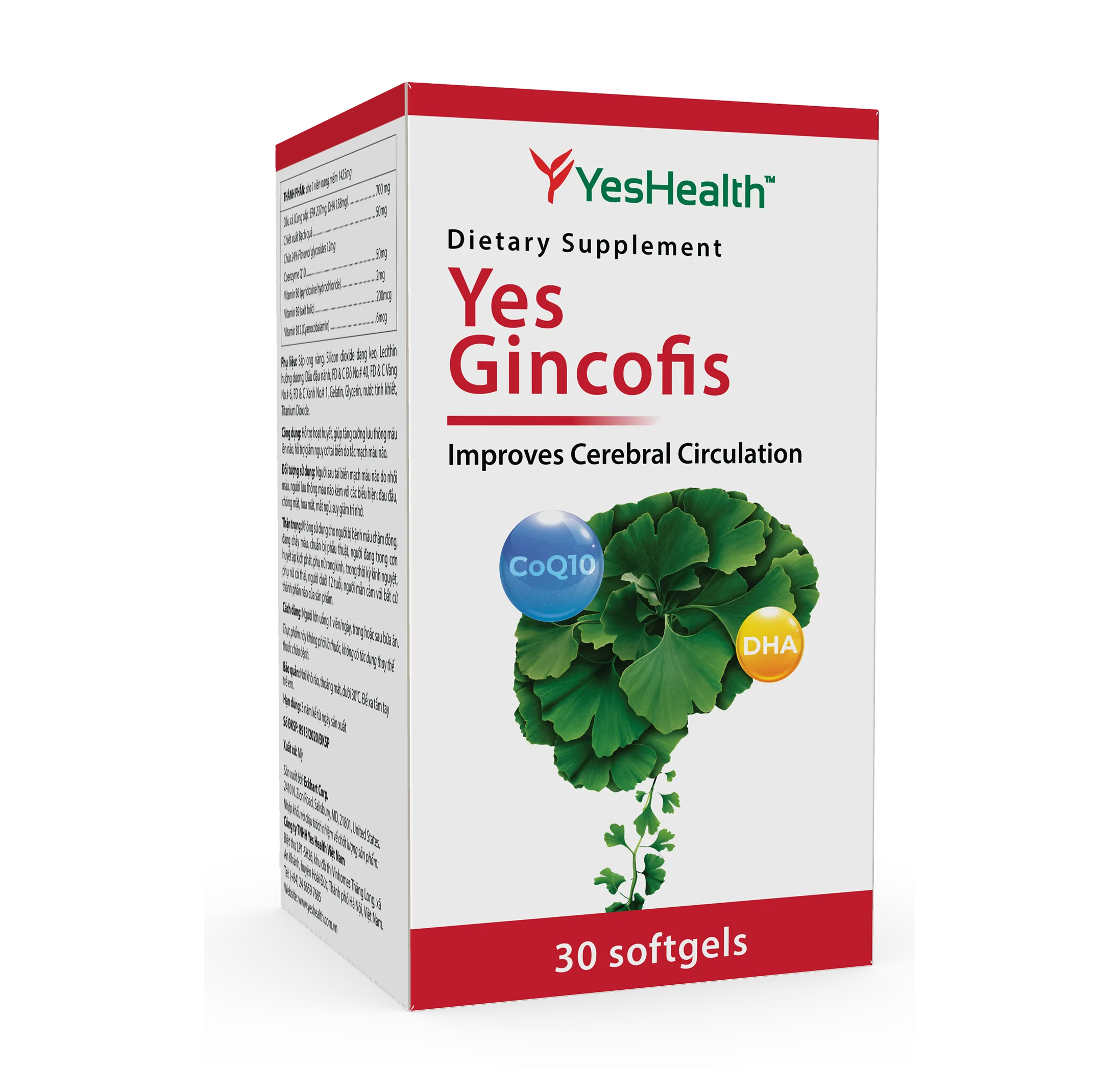 Thực phẩm bảo vệ sức khỏe Yes Gincofis (30 viên) 2