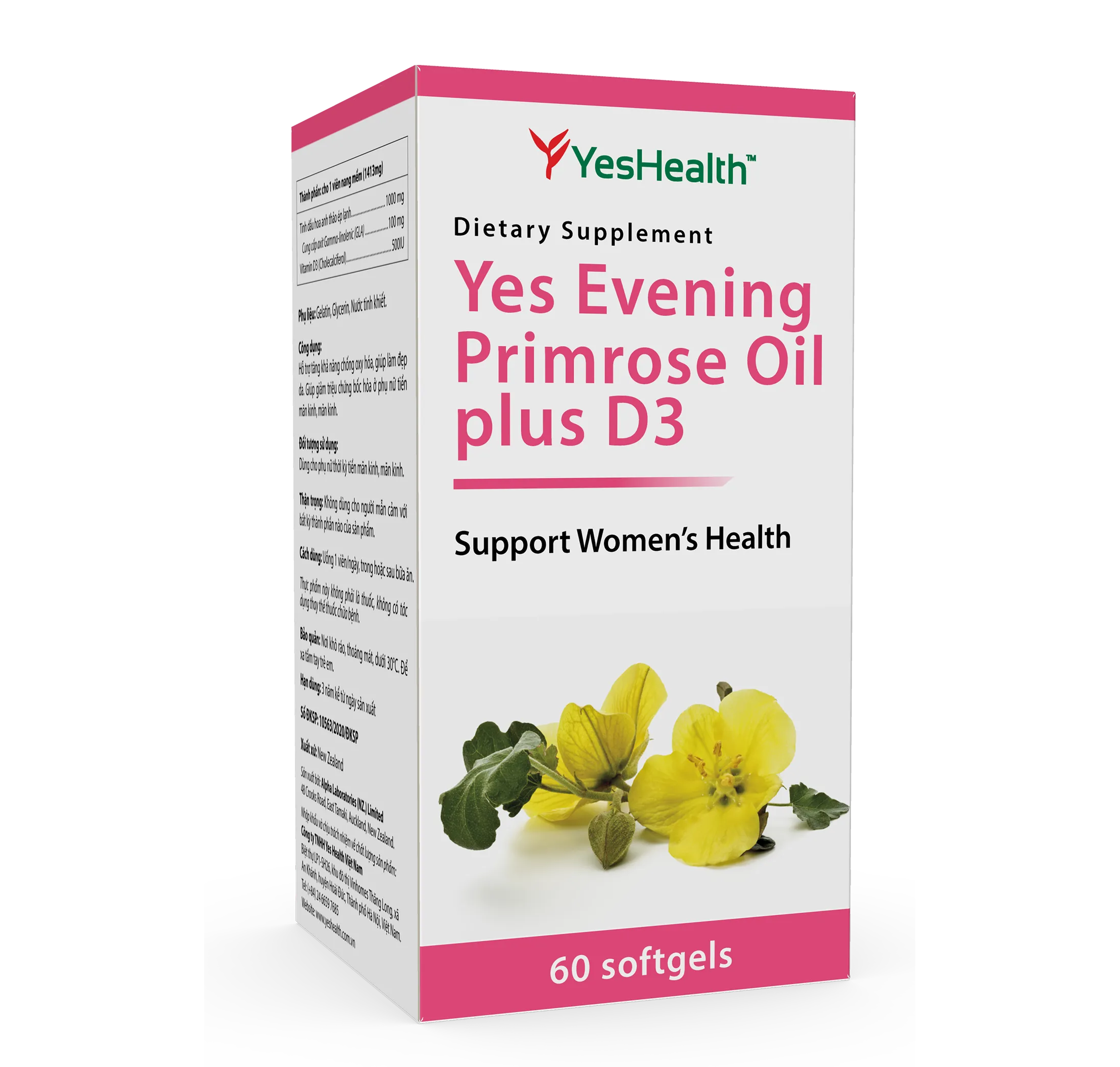 Thực phẩm bảo vệ sức khỏe Yes Evening Primrose Oil plus D3 (60 viên) 3