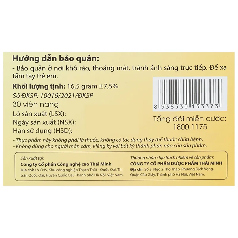 Thực phẩm bảo vệ sức khoẻ: Đông trùng hạ thảo Thái Minh 13