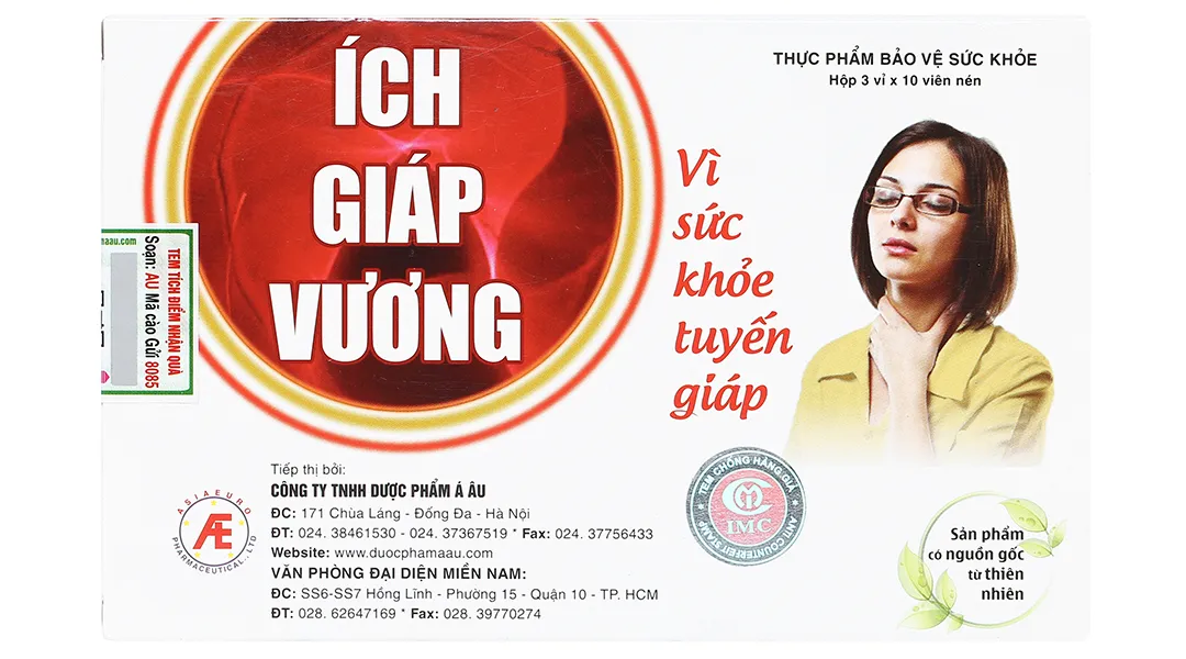 Thực phẩm bảo vệ sức khỏe IMC Ích Giáp Vương (Hộp 30 viên) hỗ trợ tuyến giáp 3