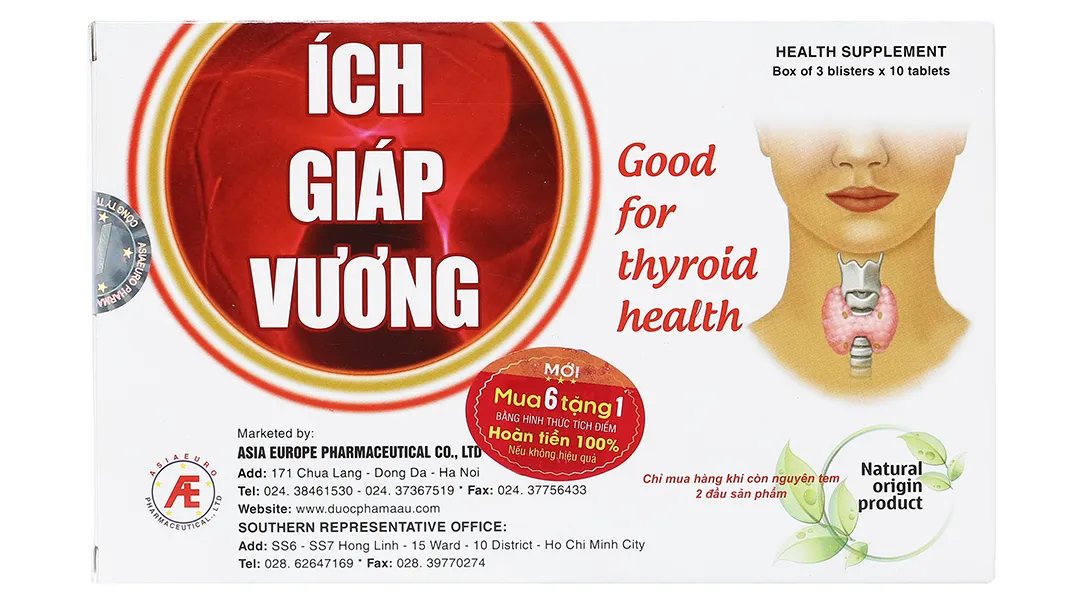 Thực phẩm bảo vệ sức khỏe IMC Ích Giáp Vương (Hộp 30 viên) hỗ trợ tuyến giáp 4