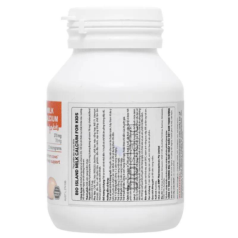 Thực phẩm bảo vệ sức khoẻ: Bio Island Milk Calcium For Kids 4