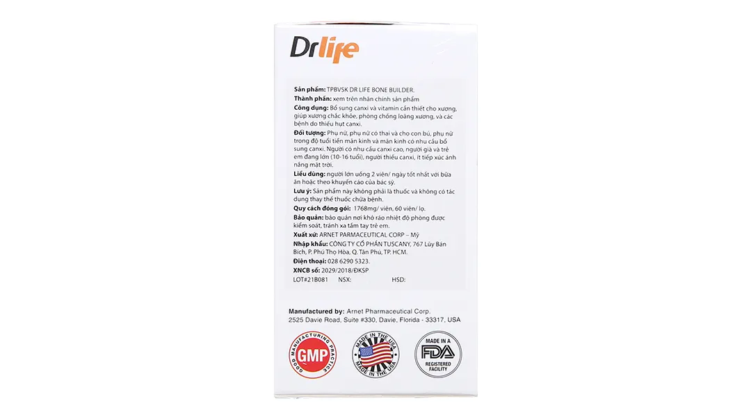 Thực phẩm bảo vệ sức khỏe Bone Builder Drlife (60 viên) 5