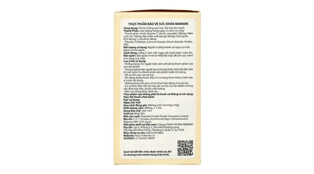 Thực phẩm bảo vệ sức khoẻ: Mamori 5