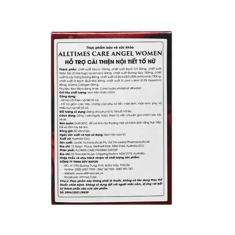 Thực phẩm bảo vệ sức khoẻ Alltimes Care Angel Women - Hộp 60 viên 5