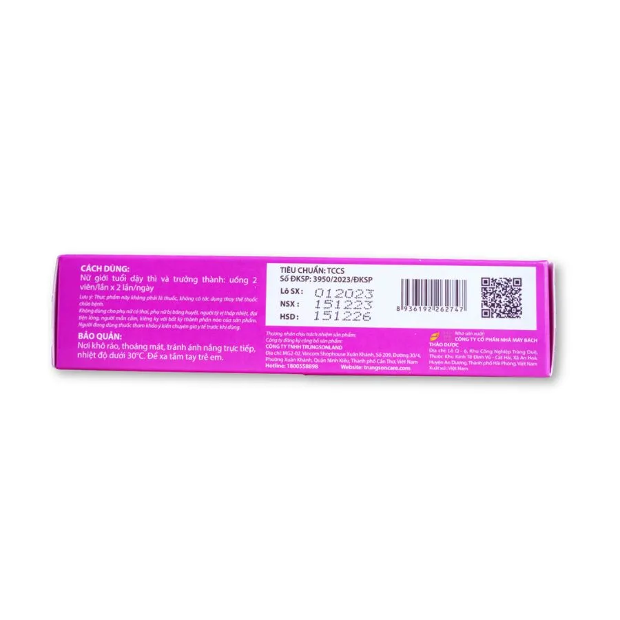 Thực phẩm bảo vệ sức khoẻ An Kinh Bách Nhiên Mộc hỗ trợ điều hòa kinh nguyệt, giảm đau bụng kinh (Hộp 60 viên) 2