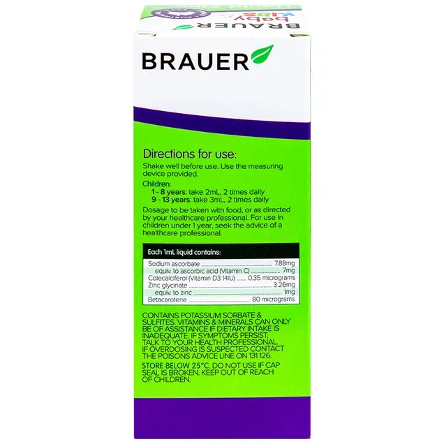Thực phẩm bảo vệ sức khoẻ Brauer Baby & Kids Liquid Zinc (200ml) 4