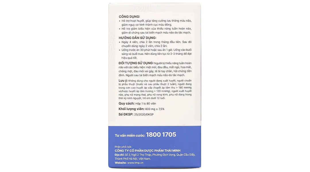 Thực phẩm bảo vệ sức khoẻ Dưỡng Não Thái Minh (2 vỉ x 10 viên) 22