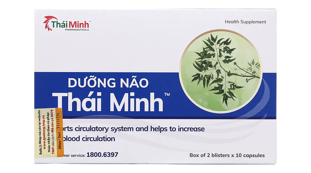 Thực phẩm bảo vệ sức khoẻ Dưỡng Não Thái Minh (2 vỉ x 10 viên) 5