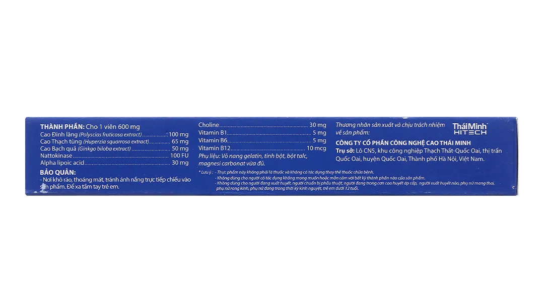 Thực phẩm bảo vệ sức khoẻ Dưỡng Não Thái Minh (2 vỉ x 10 viên) 7