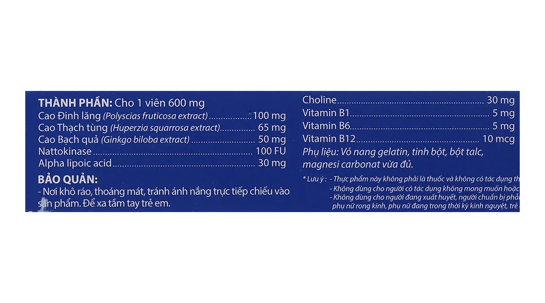 Thực phẩm bảo vệ sức khoẻ Dưỡng Não Thái Minh (2 vỉ x 10 viên) 8