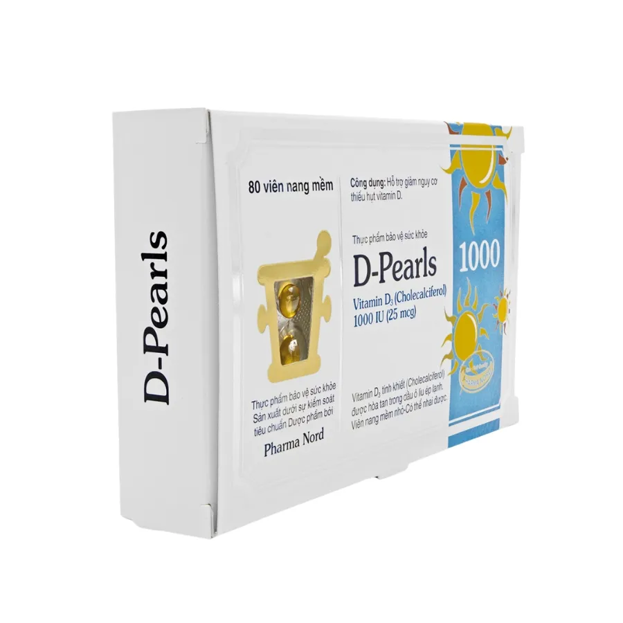 Thực phẩm bảo vệ sức khoẻ D-Pearls Hỗ trợ giảm nguy cơ thiếu hụt vitamin D (Hộp 40 viên) 2