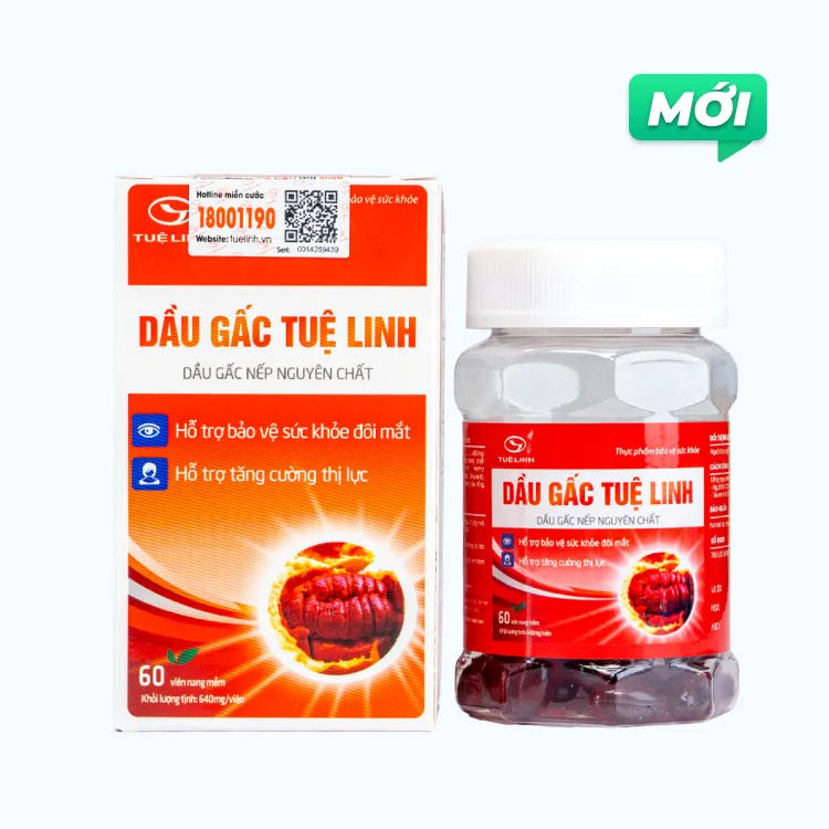 VIÊN UỐNG HỖ TRỢ TĂNG CƯỜNG THỊ LỰC DẦU GẤC TUỆ LINH 60V