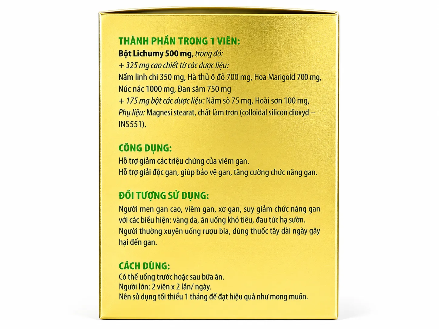 Thực phẩm bảo vệ sức khoẻ giải độc gan NaturenZ Glod (Chai 100 viên) 3
