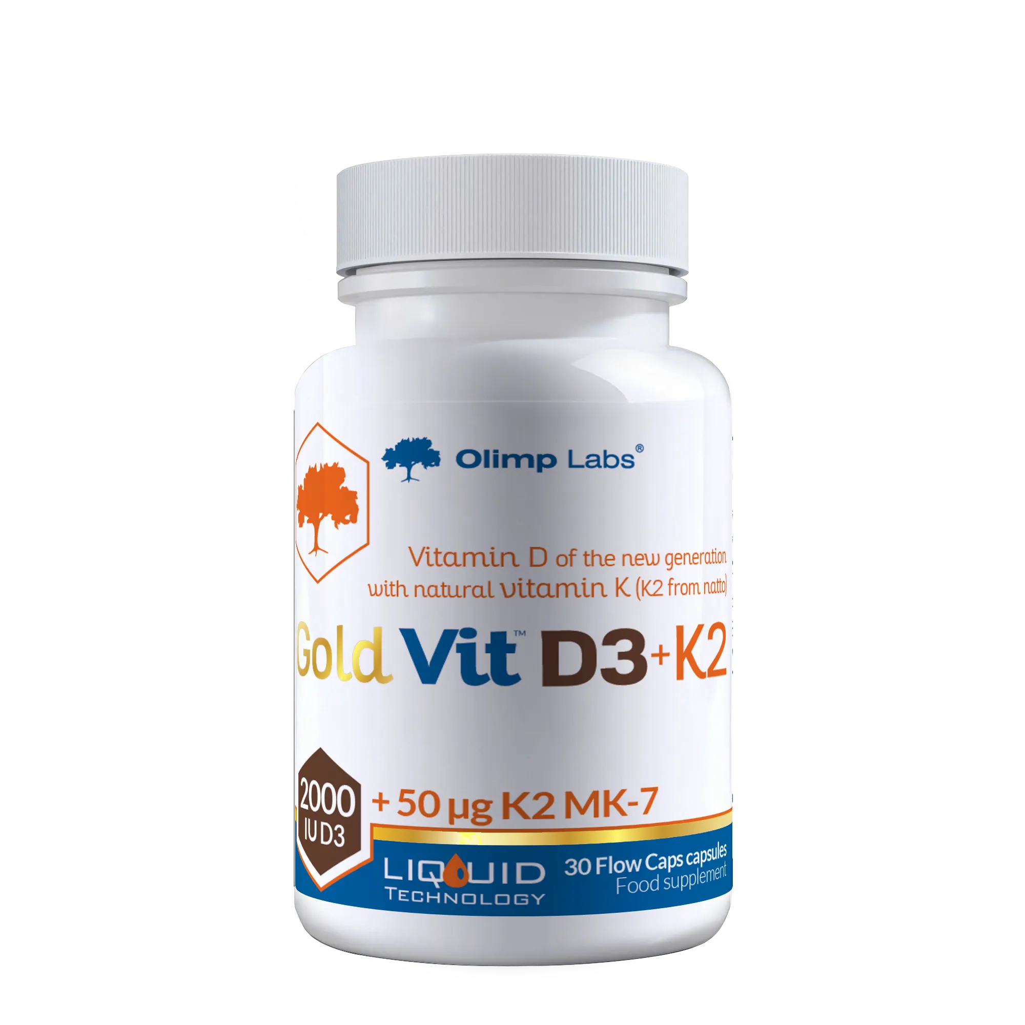 Thực phẩm bảo vệ sức khoẻ Gold Vit D3+K2 hỗ trợ phòng ngừa loãng xương (Hộp 30 viên)