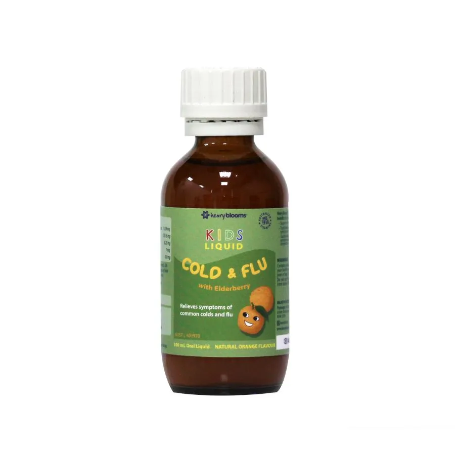 Thực phẩm bảo vệ sức khoẻ Henry Blooms Kids Liquid Cold and Flu with Elderberry (100ml) 2